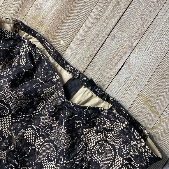 Have Womens L Floral Lace Strapless Peplum Top Lined Back Zipper Boho Party - Picture 15 of 15